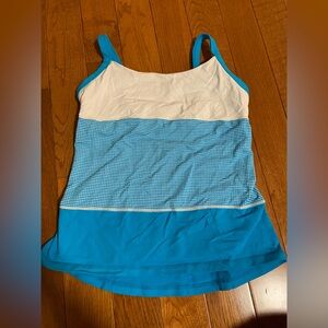 lululemon athletica Blue and White Tank Top
